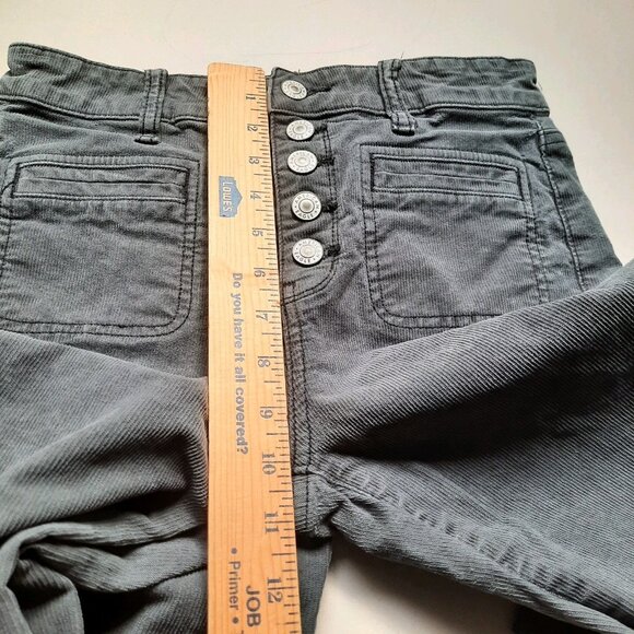 American Eagle Pants Womens 2 Gray Super Hi-Rise Flare Sailor Trouser Boho Cords - Picture 9 of 12